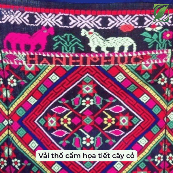 Vải thổ cẩm họa tiết cây cỏ